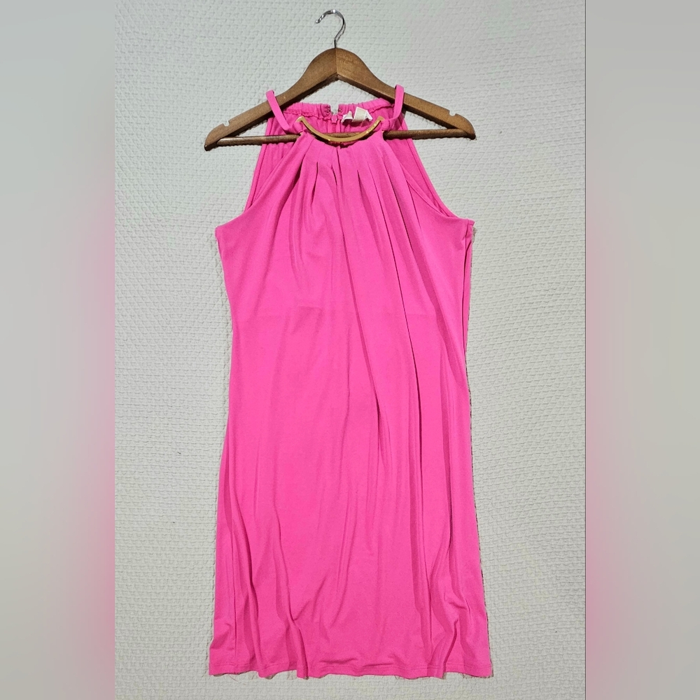 MICHAEL Michael Kors Vibrant Pink Sleeveless Cocktail‎ Dress Nordstrom Size L